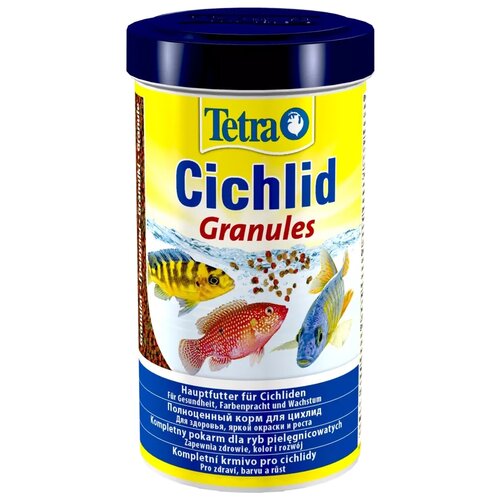 Сухой корм  для  рыб, ракообразных Tetra Cichlid Granules, 500 мл, 225 г купить за 1350 руб, фото