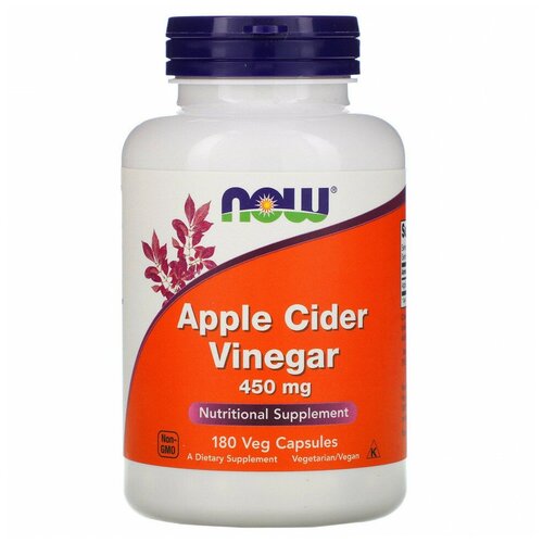 NOW Apple Cider Vinegar 450 mg, 180 капс. фотография