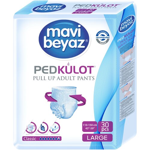 MAVI BEYAZ Подгузники-трусики для взрослых - L 110-150см/30шт. купить за 2999 руб, фото