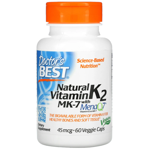 Natural Vitamin K2 MK-7 с MenaQ7 вег. капс., 45 мкг, 59 г, 60 шт. фотография