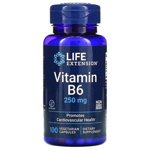 Капсулы Life Extension Vitamin B6, 70 г, 100 мл, 250 мг, 100 шт. фотография