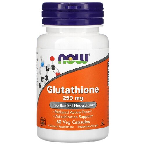 Капсулы NOW Glutathione, 50 г, 250 мг, 60 шт. купить за 2318 руб, фото