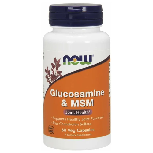 Капсулы NOW Glucosamine & MSM, 100 г, 100 мл, 60 шт. фотография