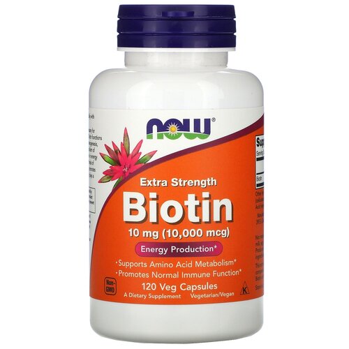 Капсулы NOW Biotin Extra Strength, 210 г, 10 мг, 120 шт. фотография