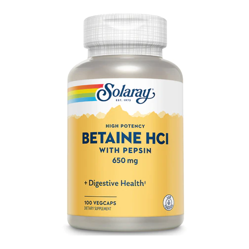 Solaray Betaine HCL with Pepsin 650 мг 100 капсул фотография