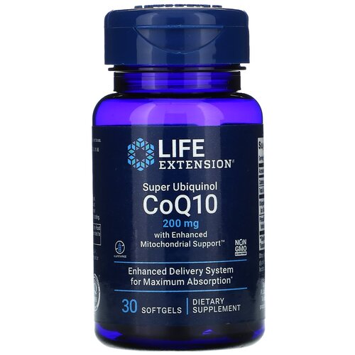 Капсулы Life Extension Super Ubiquinol CoQ10 with Enhanced Mitochondrial Support, 80 г, 200 мг, 30 шт. фотография