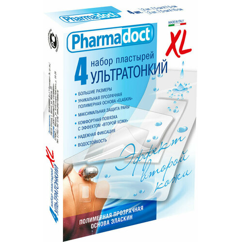 Лейкопластырь Pharmadoct Пластыри прозрачные ультратонкие водостойкие Elaskin эффект второй кожи XL купить за 395 руб, фото