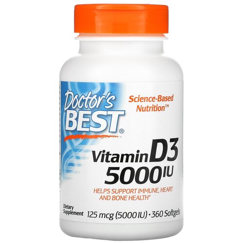 Doctor's Best Vitamin D3 капс., 5000 МЕ, 120 г, 360 шт. фотография