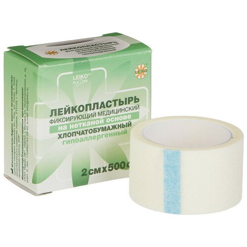 Пластырь фиксирующий Leiko plaster 2х500 см нетканая основа фотография