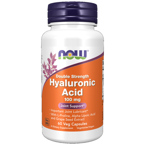 Now Foods Гиалуроновая кислота двойной силы 445мг 60капс (HYALURONIC ACID 100MG 2X PLUS 60 VCAPS) купить за 2090 руб, фото