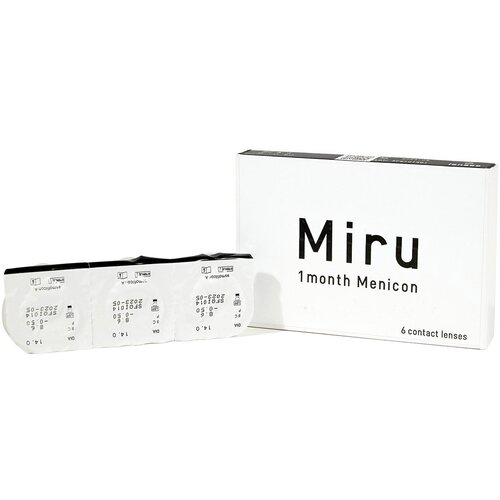 Контактные линзы Menicon Miru 1month, 6 шт., R 8,6, D -3,5, прозрачный, 1 уп. фотография