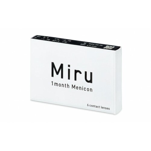 Контактные линзы Menicon Miru 1month, 6 шт., R 8,6, D -9,5, прозрачный, 1 уп. фотография