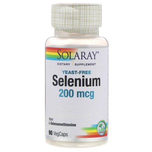 Капсулы Solaray Selenium (yeast-free), 70 г, 200 мкг, 90 шт. фотография