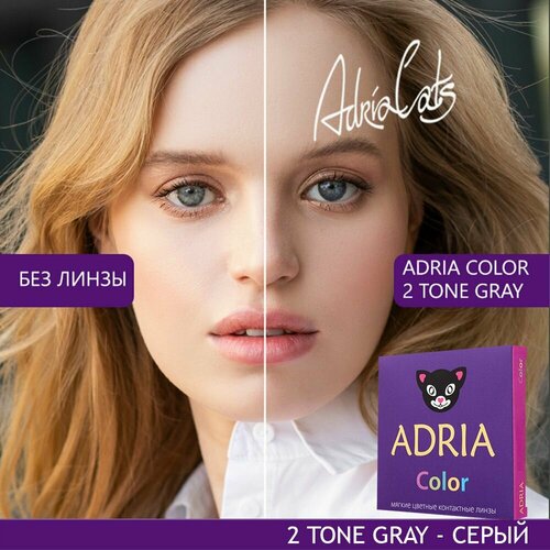 Контактные линзы ADRIA Color 2 tone, 2 шт., R 8,6, D -0,5, gray, 1 уп. купить за 1380 руб, фото