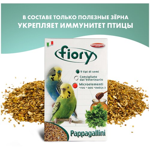 Корм Fiory Pappagallini. Смесь для волнистых попугаев, 1 кг купить за 1602 руб, фото