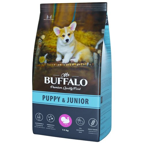 Сухой корм для щенков и юниоров Mr.BUFFALO Puppy & Junior с индейкой 1 уп. х 1 шт. х 14000 г фотография