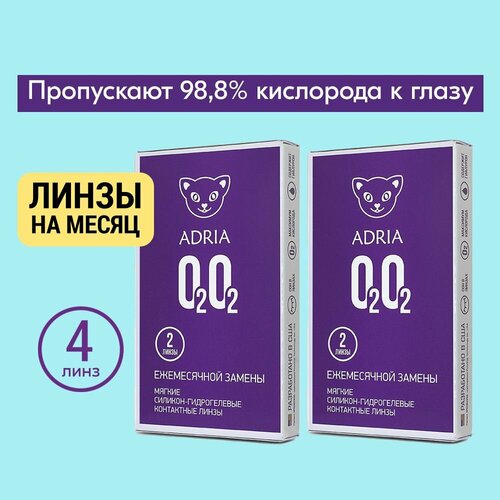 Контактные линзы ADRIA O2O2, 2 шт., R 8,6, D +7, прозрачные, 2 уп. фотография