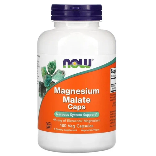 NOW Magnesium Malate Caps 180 veg capsules (магний малат) фотография