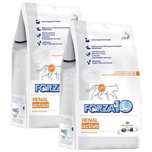 FORZA10 CAT RENAL ACTIVE для взрослых кошек при хронической почечной недостаточности (1,5 + 1,5 кг) фотография