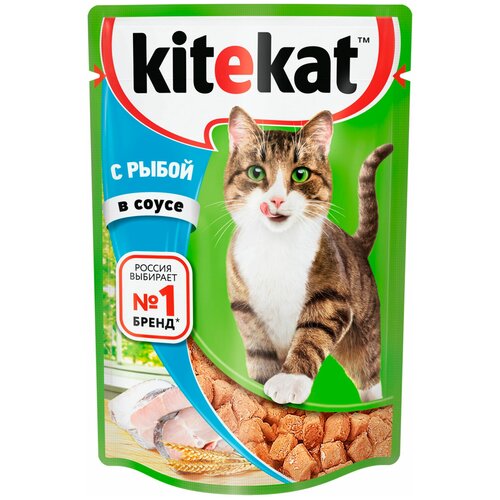 Влажный корм для кошек Kitekat рыба 85 г (кусочки в соусе) купить за 69 руб, фото