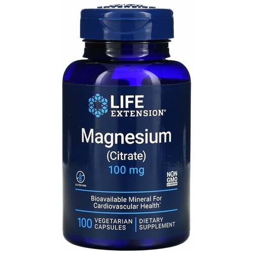 Капсулы Life Extension Magnesium Citrate, 170 г, 150 мл, 100 мг, 100 шт. купить за 2030 руб, фото