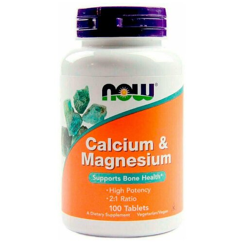 NOW Calcium and Magnesium 500/250 мг 100 таб / Нау Кальций Магний 500/250 мг 100 таб фотография