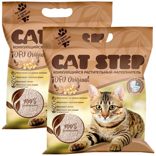 CAT STEP TOFU ORIGINAL - Кэт степ наполнитель комкующийся для туалета кошек (6 + 6 л) фотография