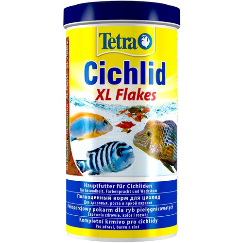 Сухой корм  для  рыб, ракообразных Tetra Cichlid XL Flakes, 1 л, 160 г фотография