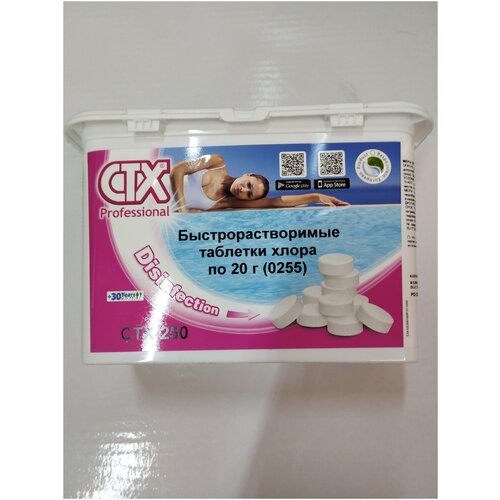 Быстрорастворимые хлорные таблетки 20 г. CTX-250 , 1кг фотография