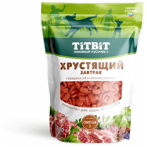 Лакомство для собак всех пород TiTBiT Завтрак хрустящий с говядиной, 700 г. фотография