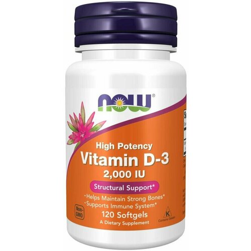 (2 банки) NOW Vitamin D-3 2000iu 120 sgels фотография