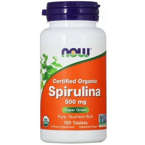 NOW Spirulina (Спирулина) 500 mg (100 tab)(100 таблеток) фотография