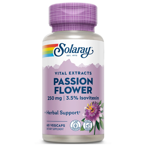 Solaray Guaranteed Potency Passion Flower Aerial Extract (Экстракт пассифлоры) 250 мг 60 капсул фотография