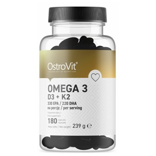 Омега жиры OstroVit Omega 3 D3 + K2 (180 капсул) фотография