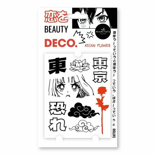 Татуировка для тела DECO. JAPANESE by Miami tattoos переводная (Asian Flower) купить за 314 руб, фото