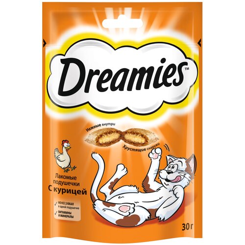 Лакомство для кошек  Dreamies Лакомство для кошек Dreamies подушечки, 30 г птица фотография