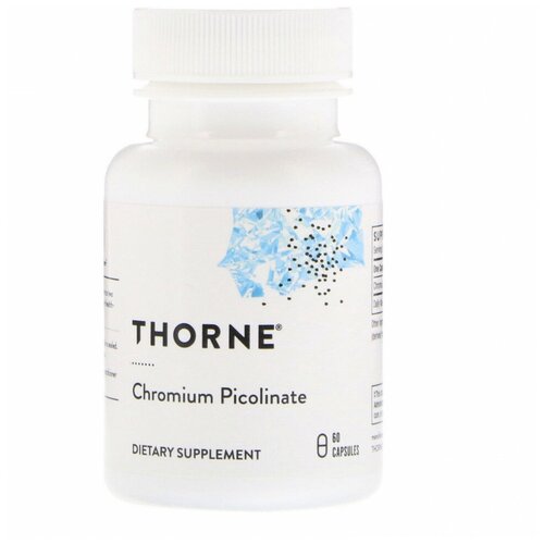 Пиколинат хрома 500 мкг, Chromium Picolinate 500 mcg, Thorne Research, 60 капсул фотография