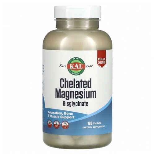 KAL Chelated Magnesium Bisglycinate (Хелатный бисглицинат магния) 180 таблеток фотография