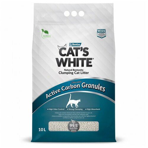 Cat's White Active Carbon Granules комкующийся наполнитель с гранулами активированного угля для кошачьего туалета (10л) Без характеристики фотография