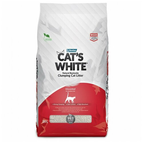 Cat's White Natural комкующийся наполнитель натуральный без ароматизатора для кошачьего туалета (20л) Без характеристики фотография