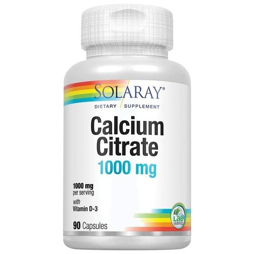 Solaray Calcium Citrate with D3 (Цитрат кальция с витамином D-3)1000 мг 90 капсул фотография