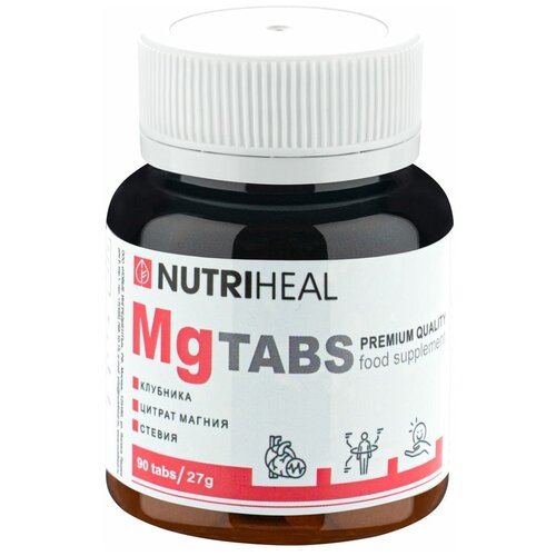 Магний цитрат, антистресс, при ПМС, при сдвг, при тяге к сладкому,MG tabs Nutriheal, 90 жевательных таблеток фотография