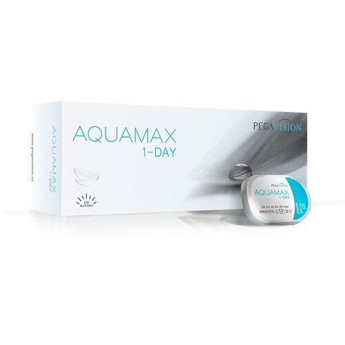 Контактные линзы Pegavision Aquamax 1-Day, 30 шт., R 8,6, D -7, прозрачный, 1 уп. купить за 1660 руб, фото