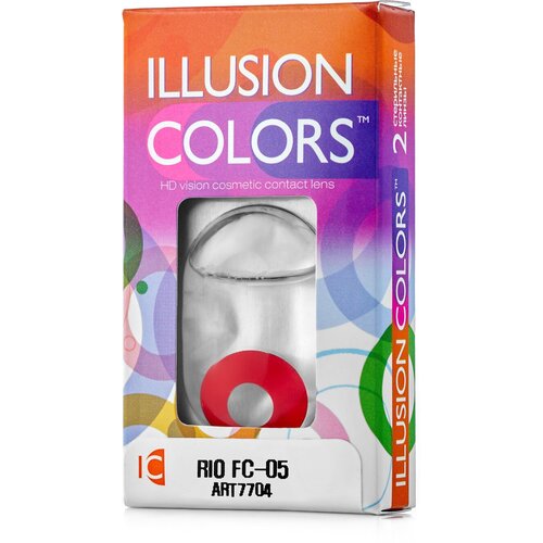 Контактные линзы ILLUSION Сolors Rio, 2 шт., R 8,6, D 0, fc-05 купить за 784 руб, фото