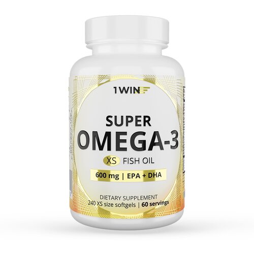 Омега 3 в мини капсулах 600 мг, 1WIN Super Omega-3 XS, 240 капсул фотография