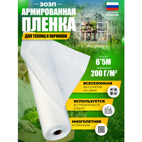 Армированная полиэтиленовая пленка зозп 200 г/м2, 6x5 м купить за 5805 руб, фото