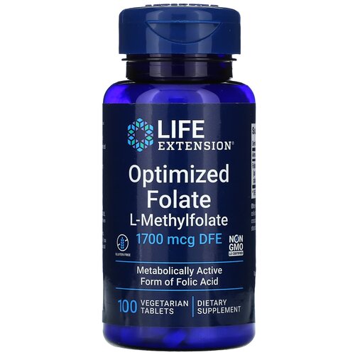 Таблетки Life Extension Optimized Folate, 50 г, 100 шт. фотография